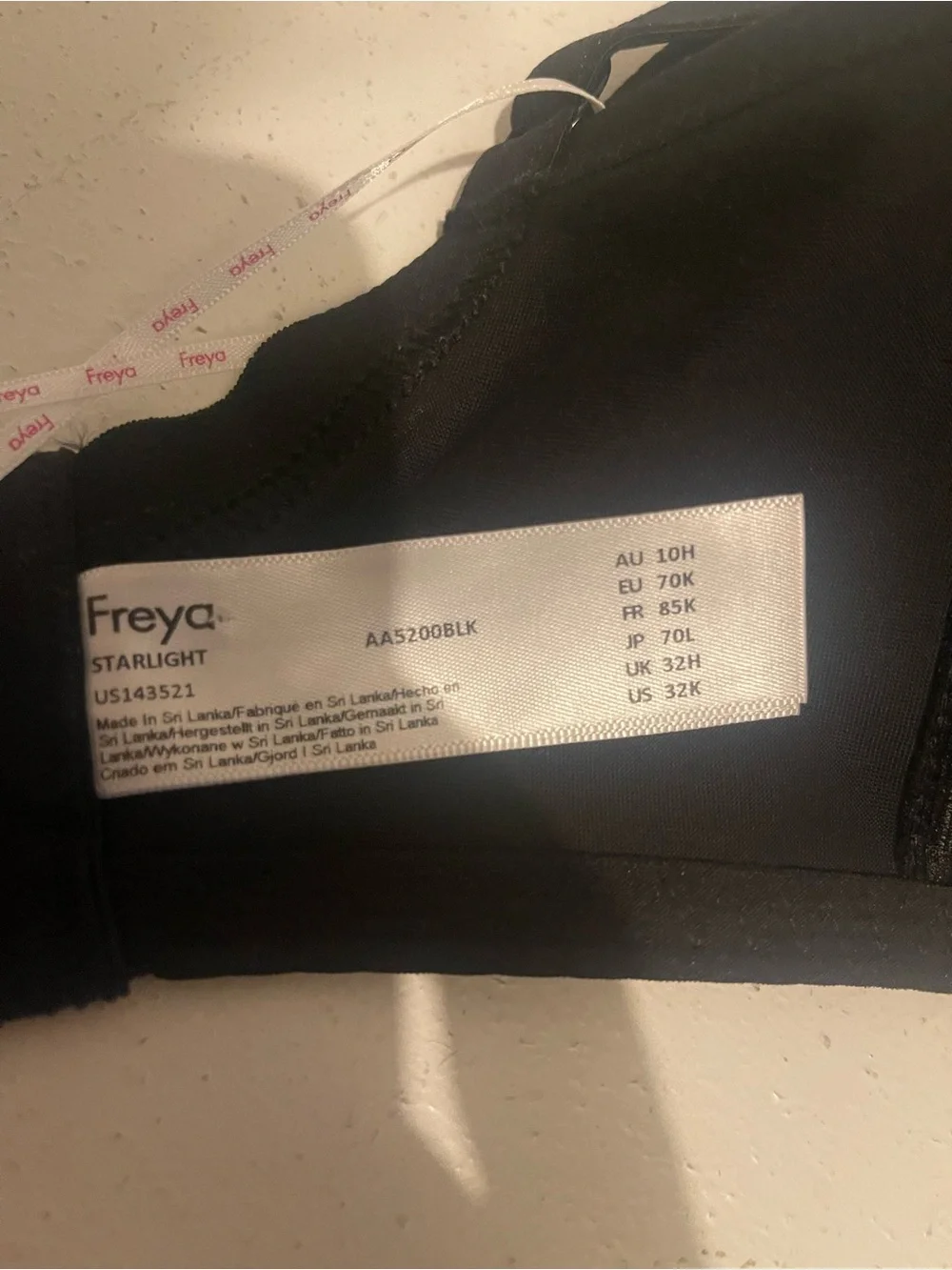 FREYA Starlight Idol T-Shirt Bra Black US 32K, UK 32H. NWT Style NumberAA5200